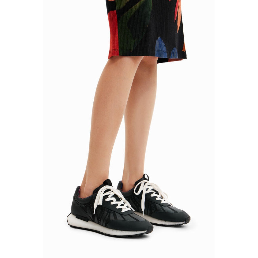 Desigual Running Sneakers with Rubberised Details - Black Desigual Pisces Boutique