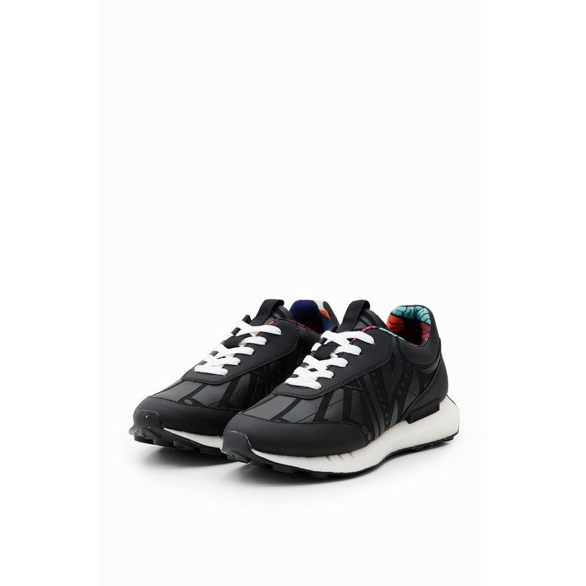Desigual Running Sneakers with Rubberised Details - Black Desigual Pisces Boutique