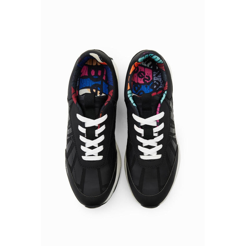 Desigual Running Sneakers with Rubberised Details - Black