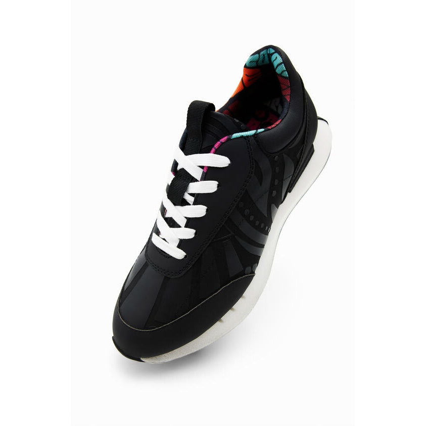 Desigual Running Sneakers with Rubberised Details - Black