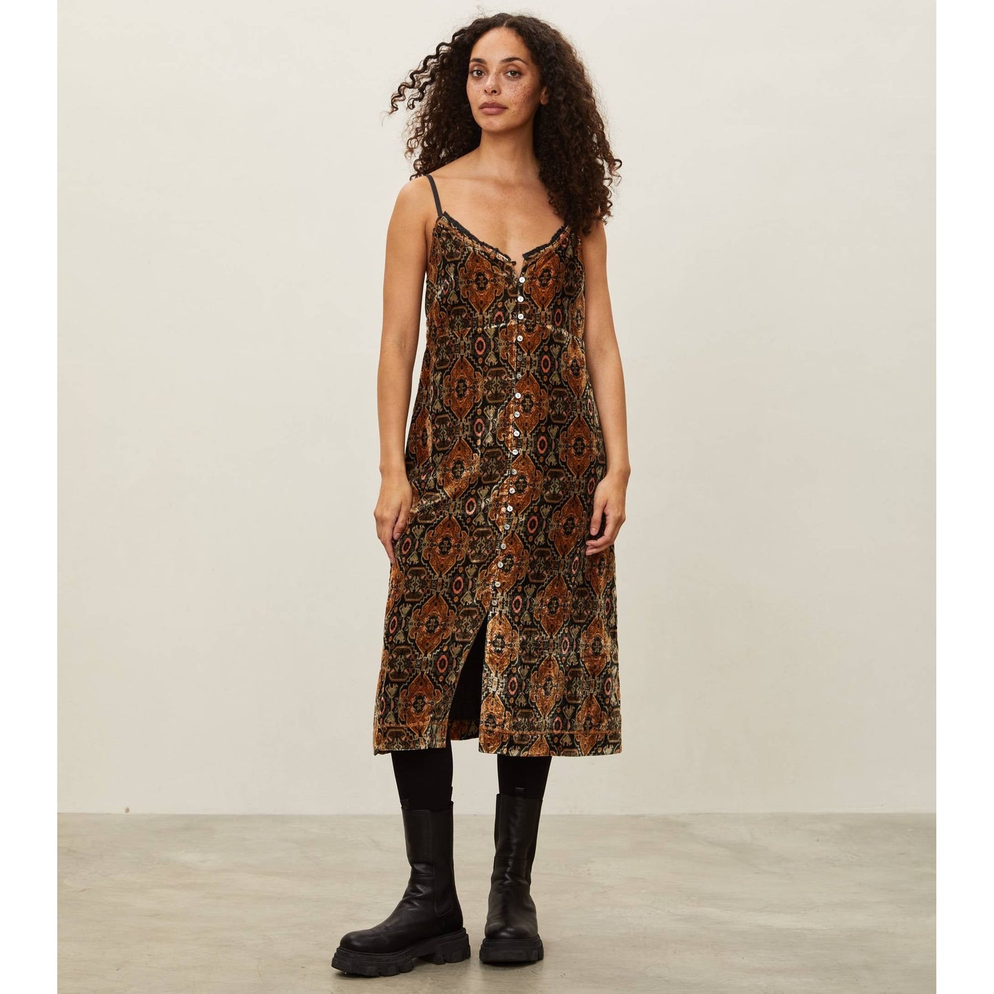 Odd Molly Aino Slip Dress - Deep Asphalt