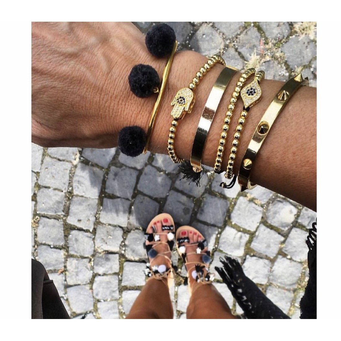 Hermina Wristwear Anna Cuff - Black Hermina Wristwear Pisces Boutique Bracelets bangle wrist bracelet silver gold rose gold necklace gems diamond metal leather chain krsytal knight Hermina Gas bijoux bracelet for women bracelet beads charms holder kit men diy pandora prouds girls couples Australia kids watch size chart