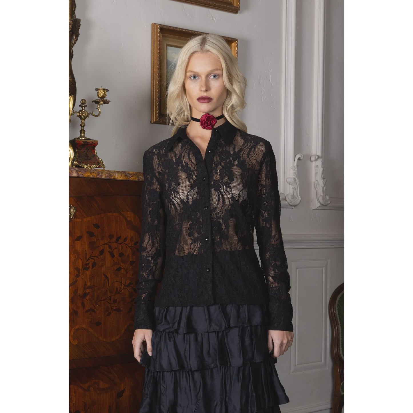 Joey Lace Body Shirt - Black Joey the Label Pisces Boutique