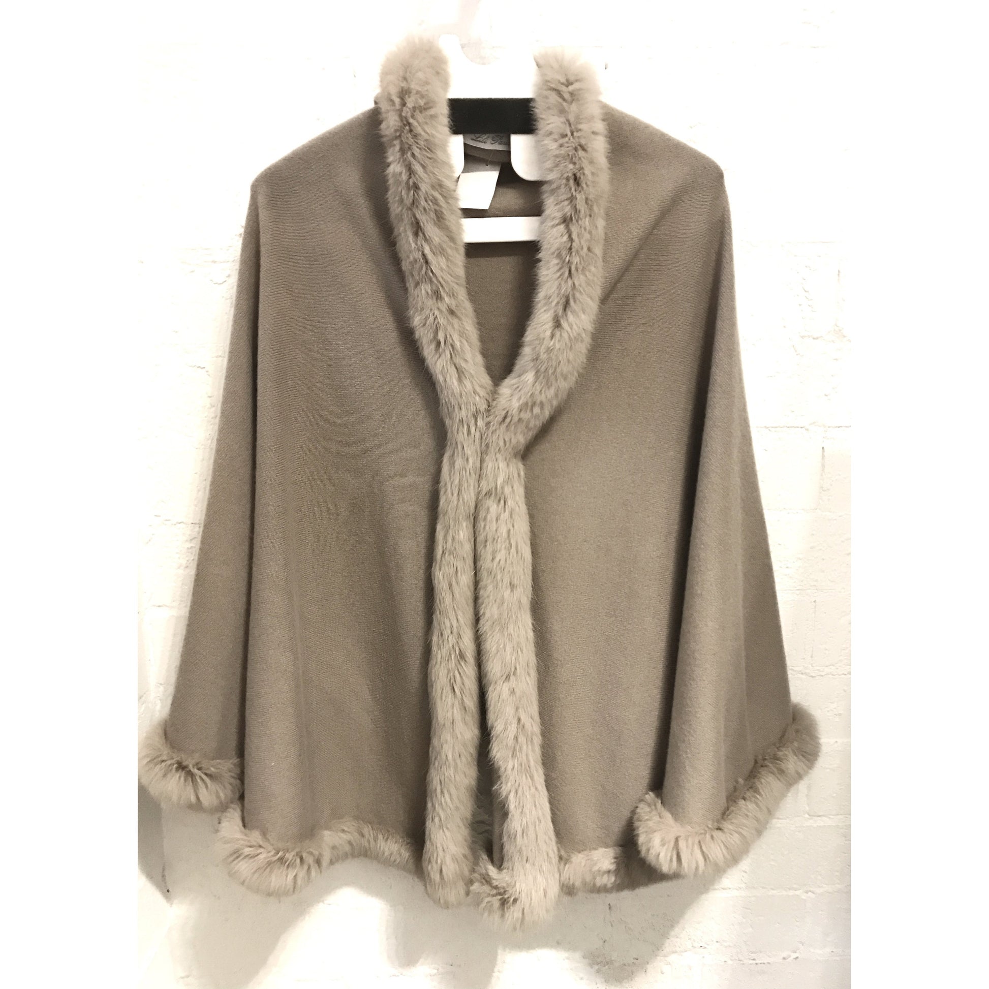 Lili Paris 100% Cashmere Poncho - Brown