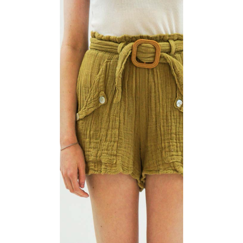 Jen's Pirate Booty Honolulu Shorts - Gauze Olive Jen's Pirate Booty Pisces Boutique