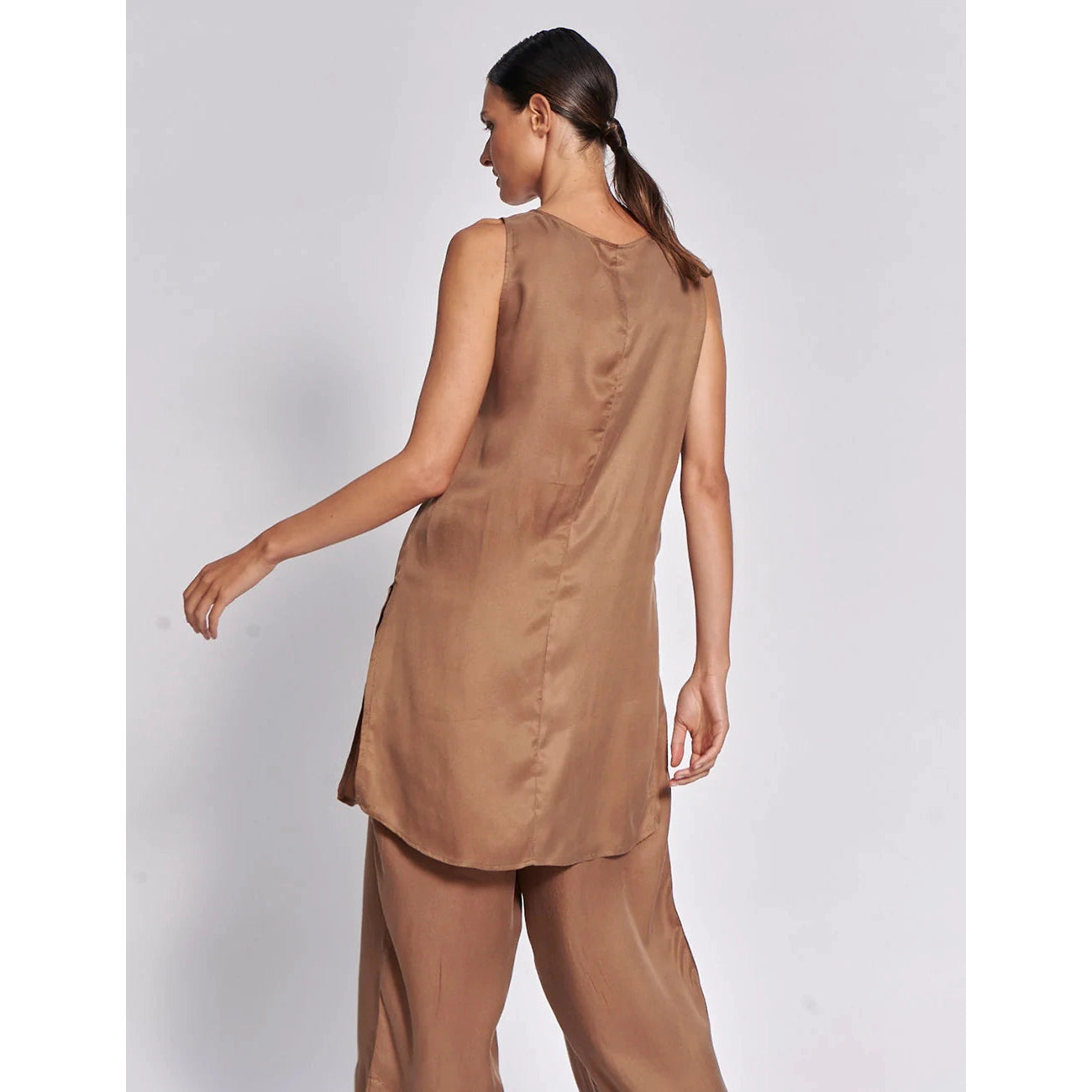 In the Sac Chamoise Long Tunic - Cognac In The Sac Pisces Boutique