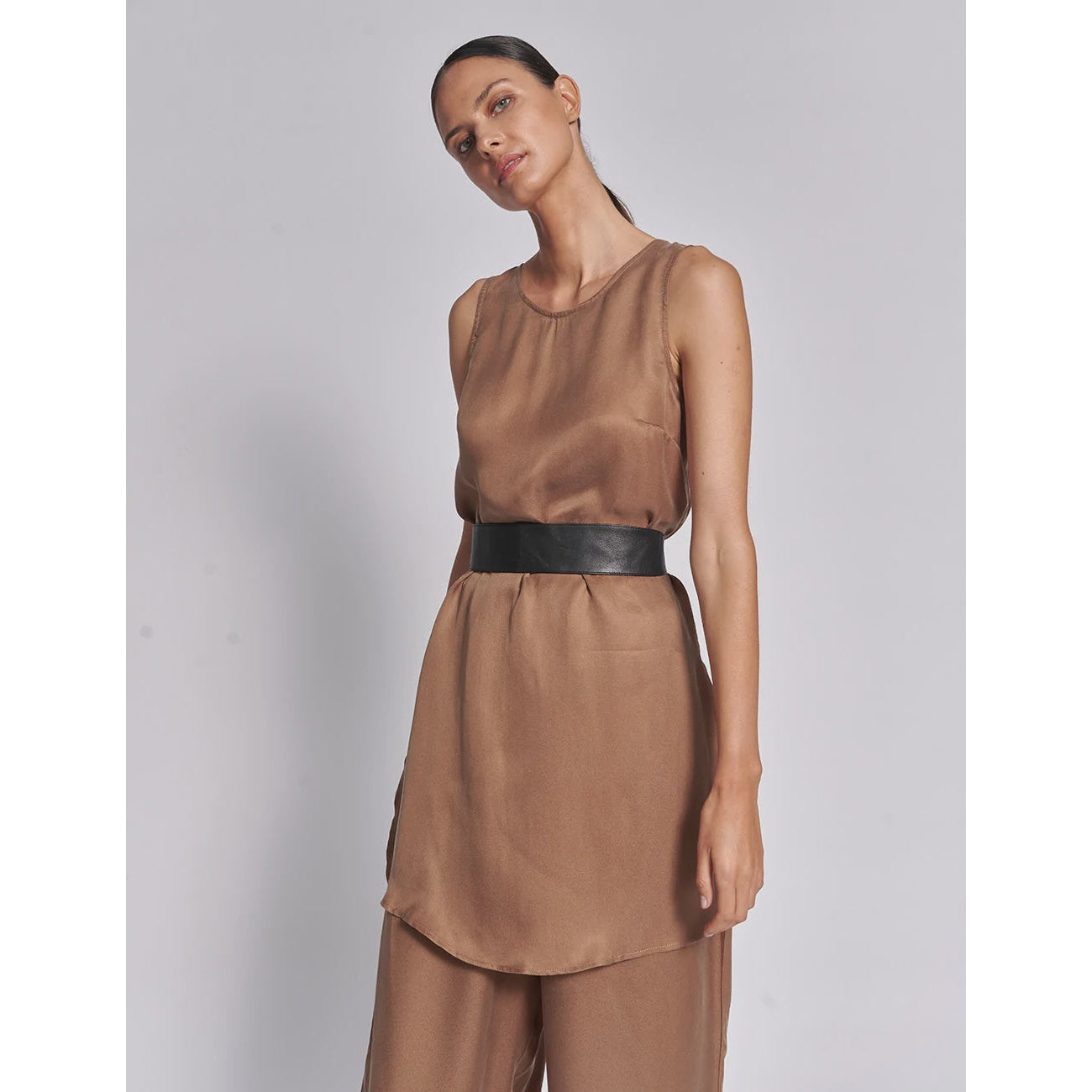 In the Sac Chamoise Long Tunic - Cognac In The Sac Pisces Boutique