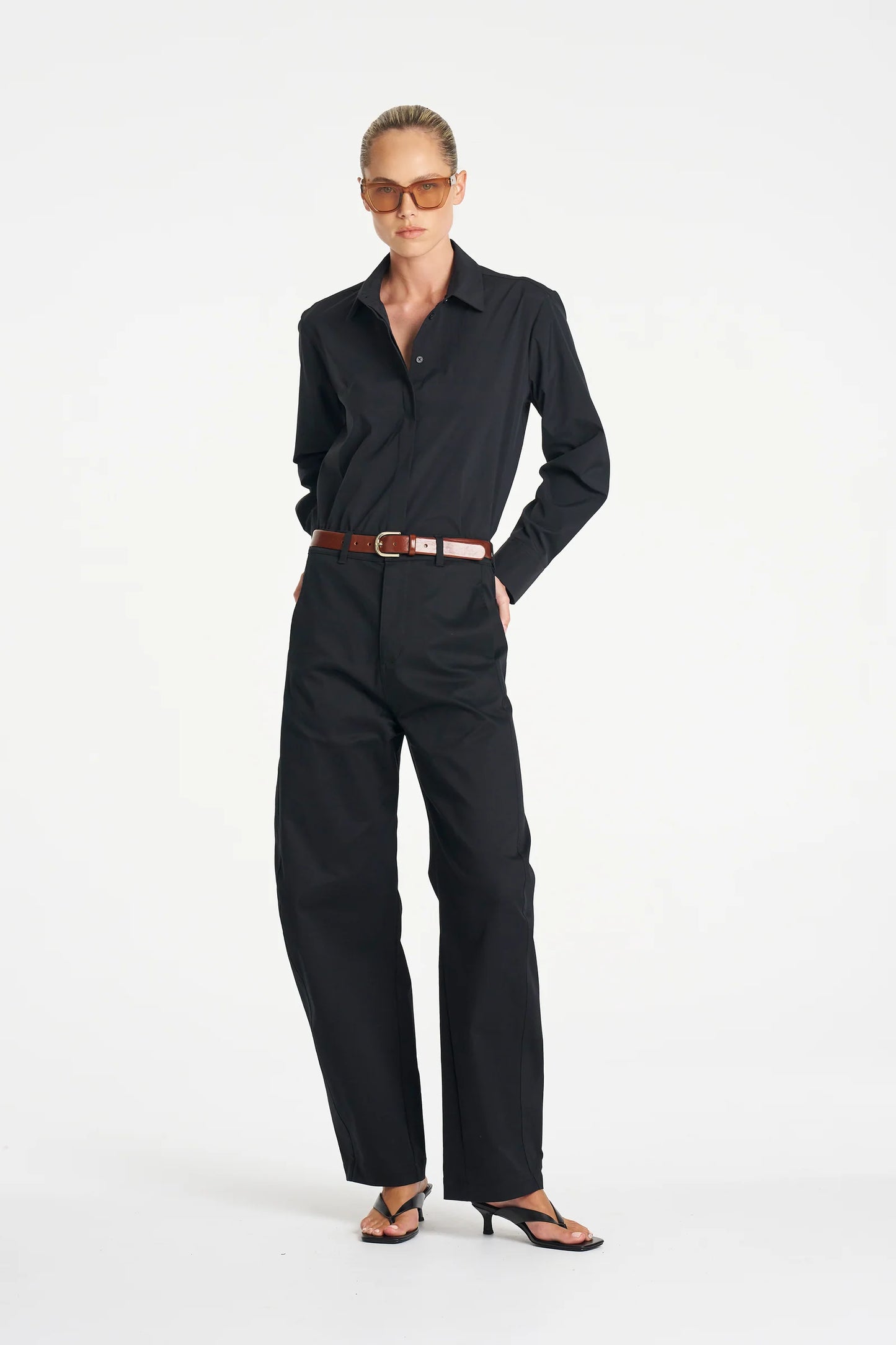 Mela Purdie Barrel Leg Pant Gravitene - Black