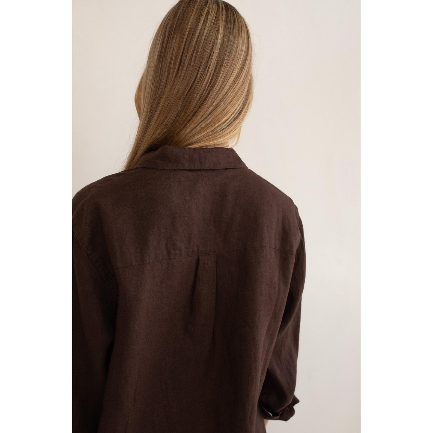 Hut Clothing Boyfriend Linen Shirt - Hot Chocolate  Hut Clothing Pisces Boutique
