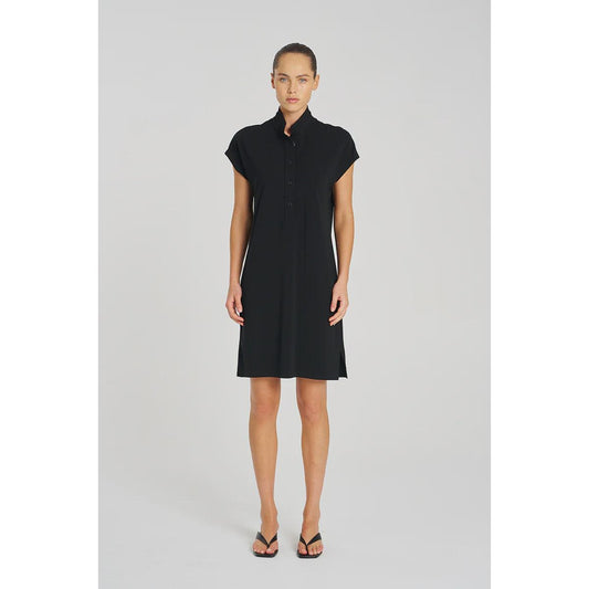 Mela Purdie Henley Dress Powder Knit - Black