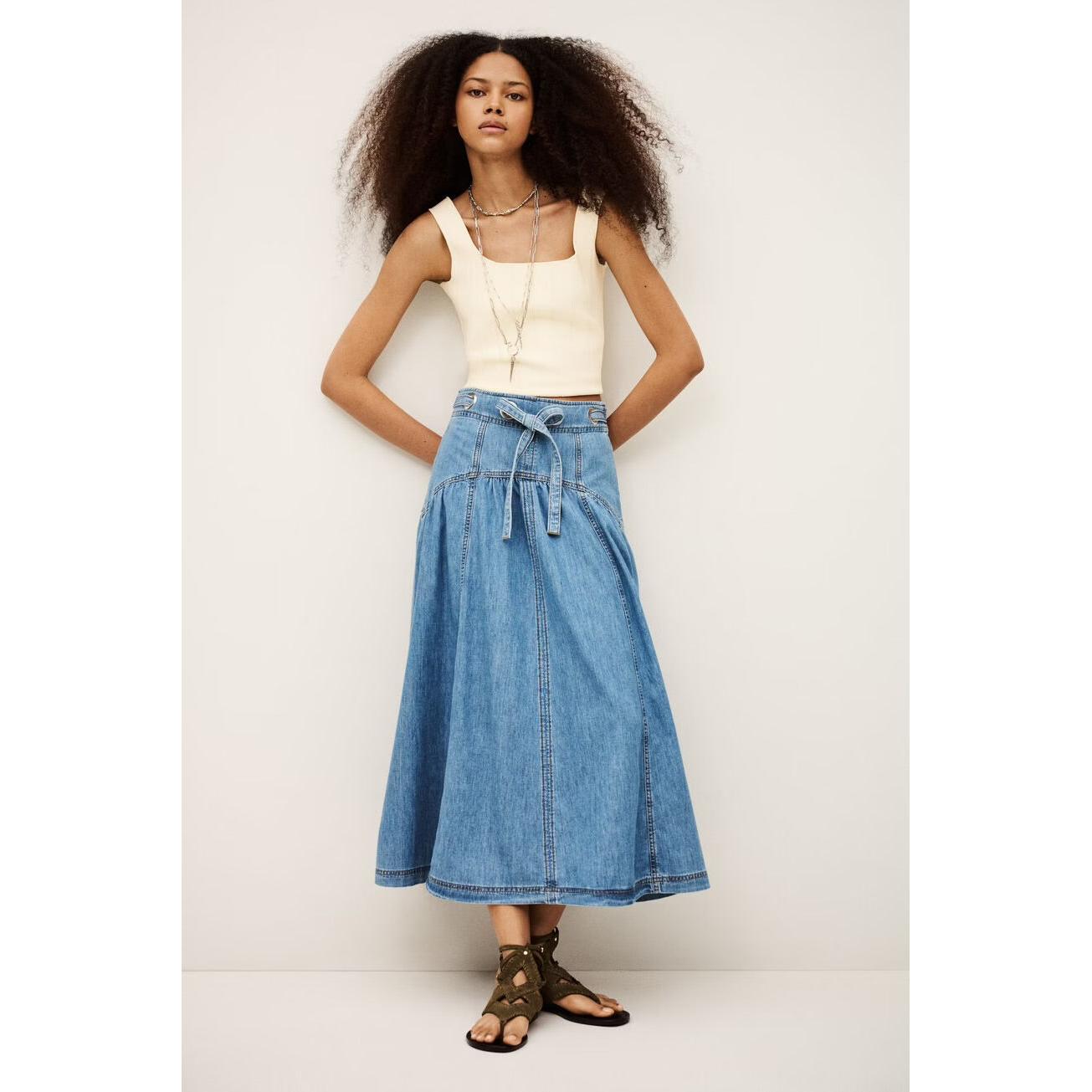 Ba&sh Lonia Skirt - Used Blue  Ba&sh Pisces Boutique