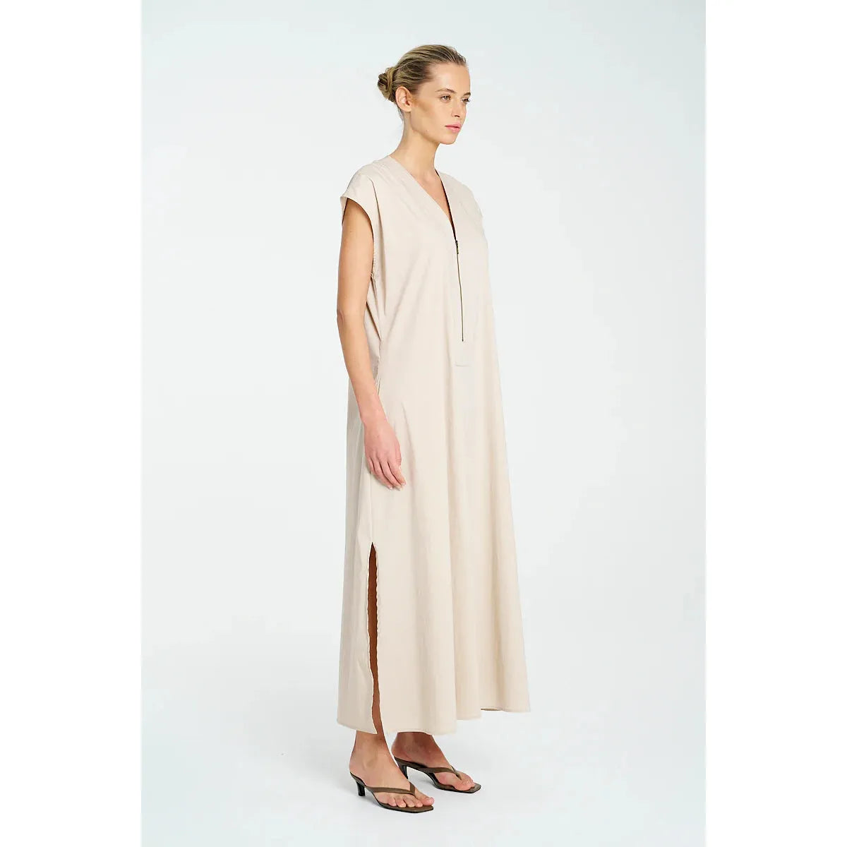 Mela Purdie Zip Slice Dress - Biscoti