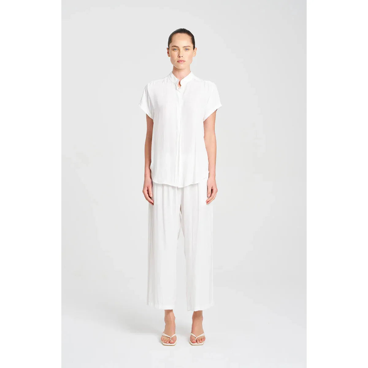 Mela Purdie Soft Stand Shirt - White  Mela Purdie Pisces Boutique