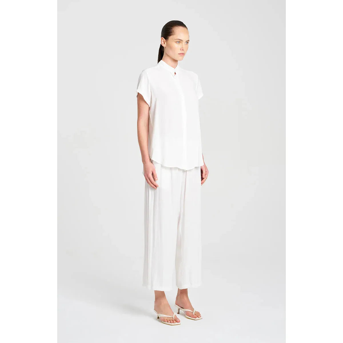 Mela Purdie Soft Stand Shirt - White  Mela Purdie Pisces Boutique