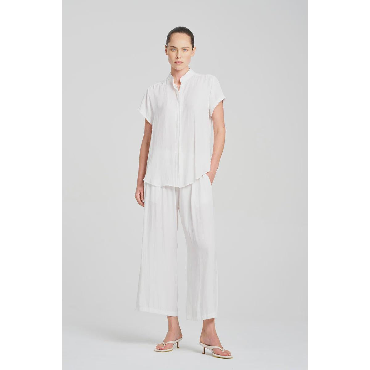 Mela Purdie Soft Stand Shirt - White  Mela Purdie Pisces Boutique