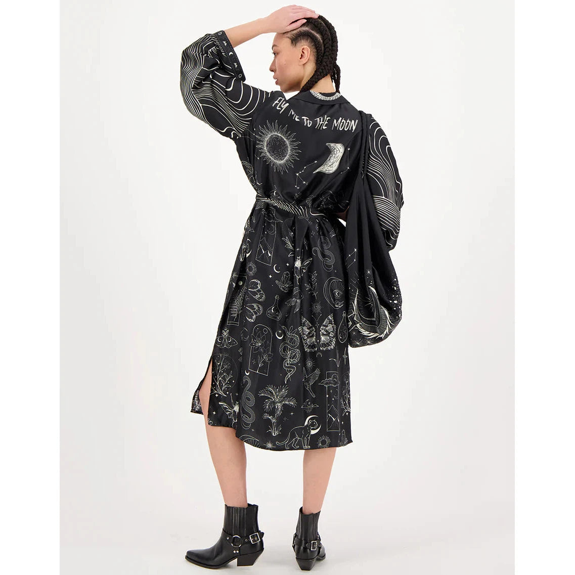 ME 369 Nova Kimono Dress - Black Magic