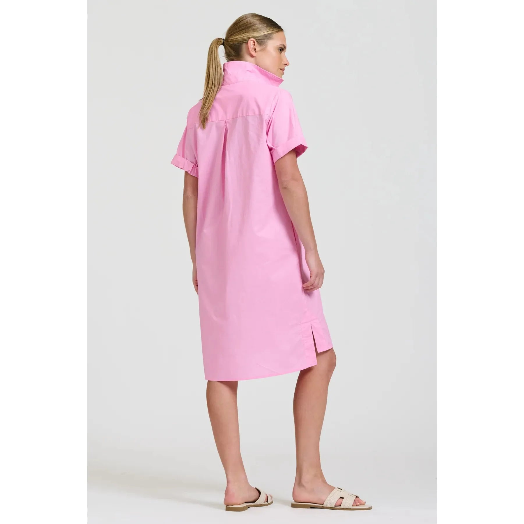 Shirty The Katie Short Sleeve Popover Shirtdress - Pink  Shirty Pisces Boutique