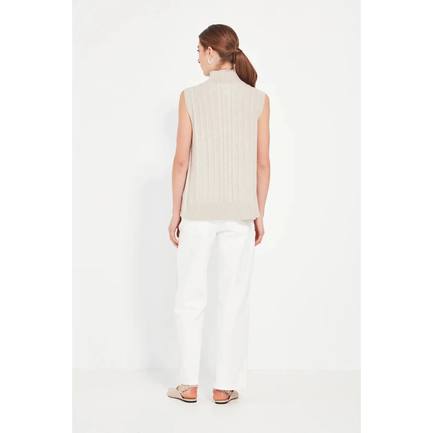 Verge Cherish Vest - Chalk Marle  Verge Pisces Boutique