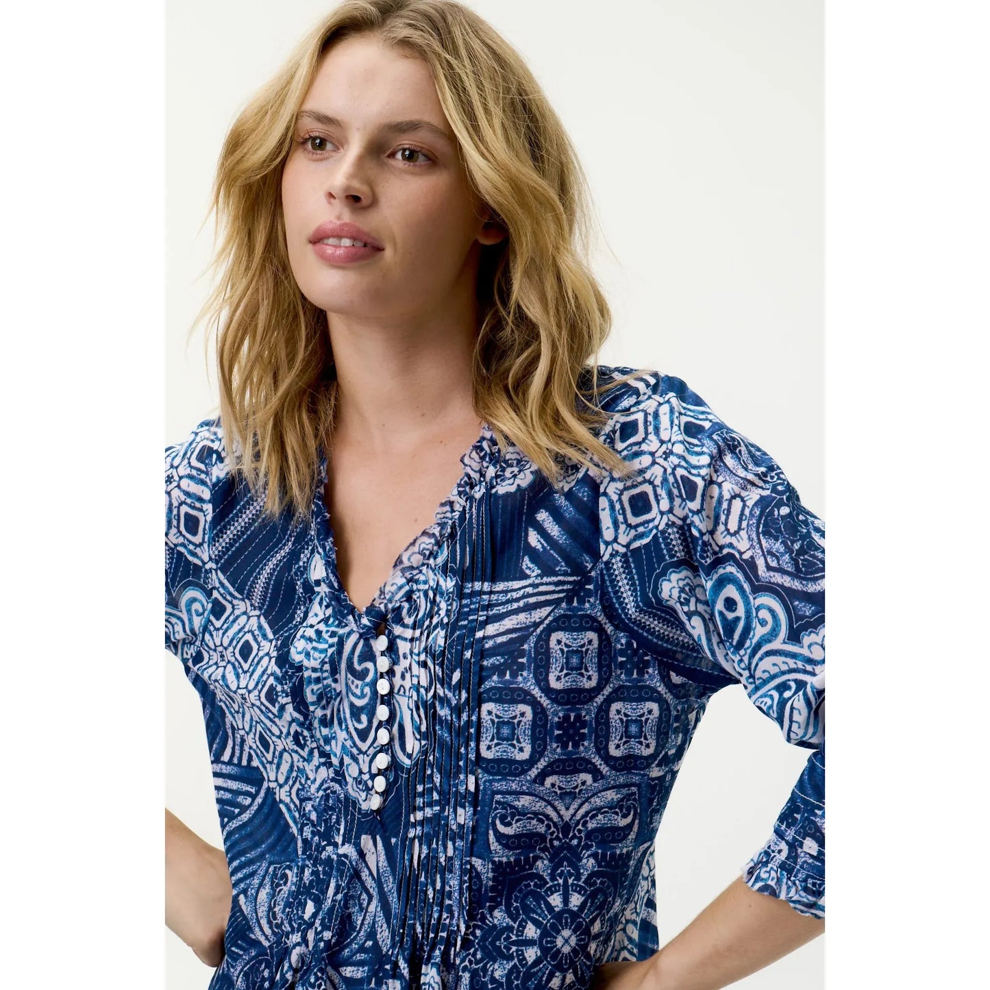 One Season Middy Poppy-Mandala-Cotton-Navy