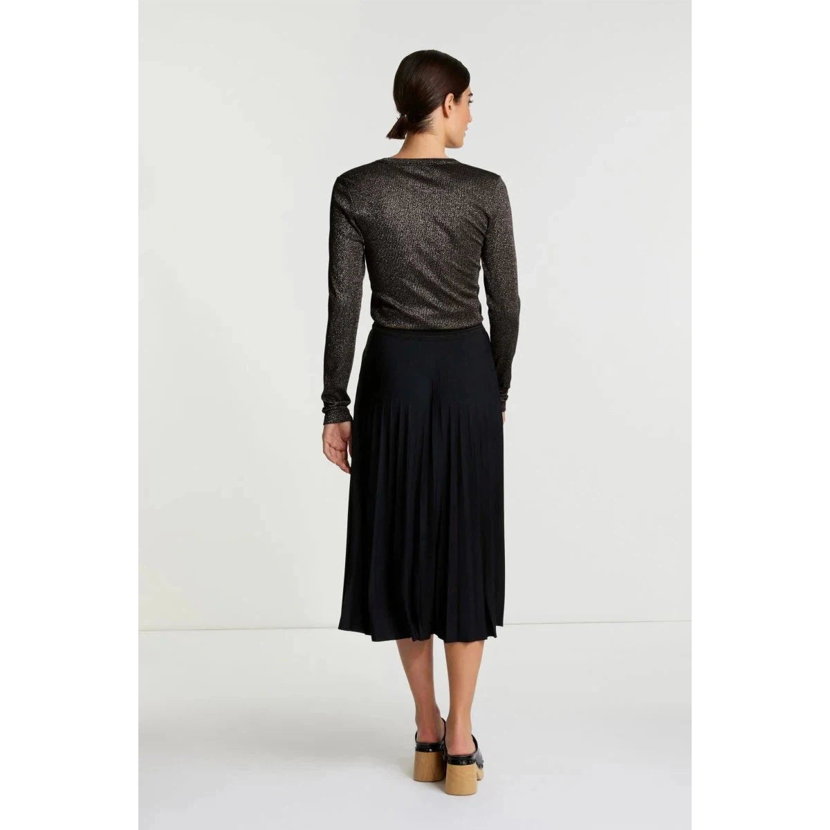 Rich & Royal Plisse Skirt Recycled - Black