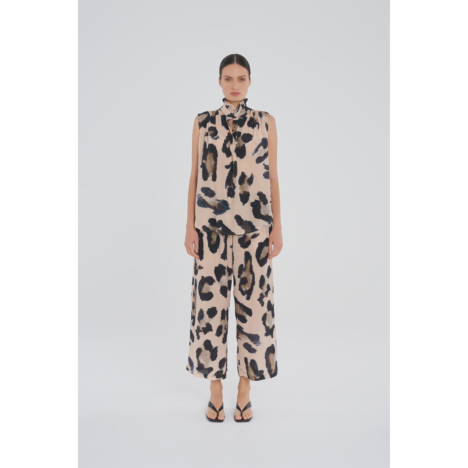 Mela Purdie Frill Neck Tank - Blurr Silk  Mela Purdie Pisces Boutique