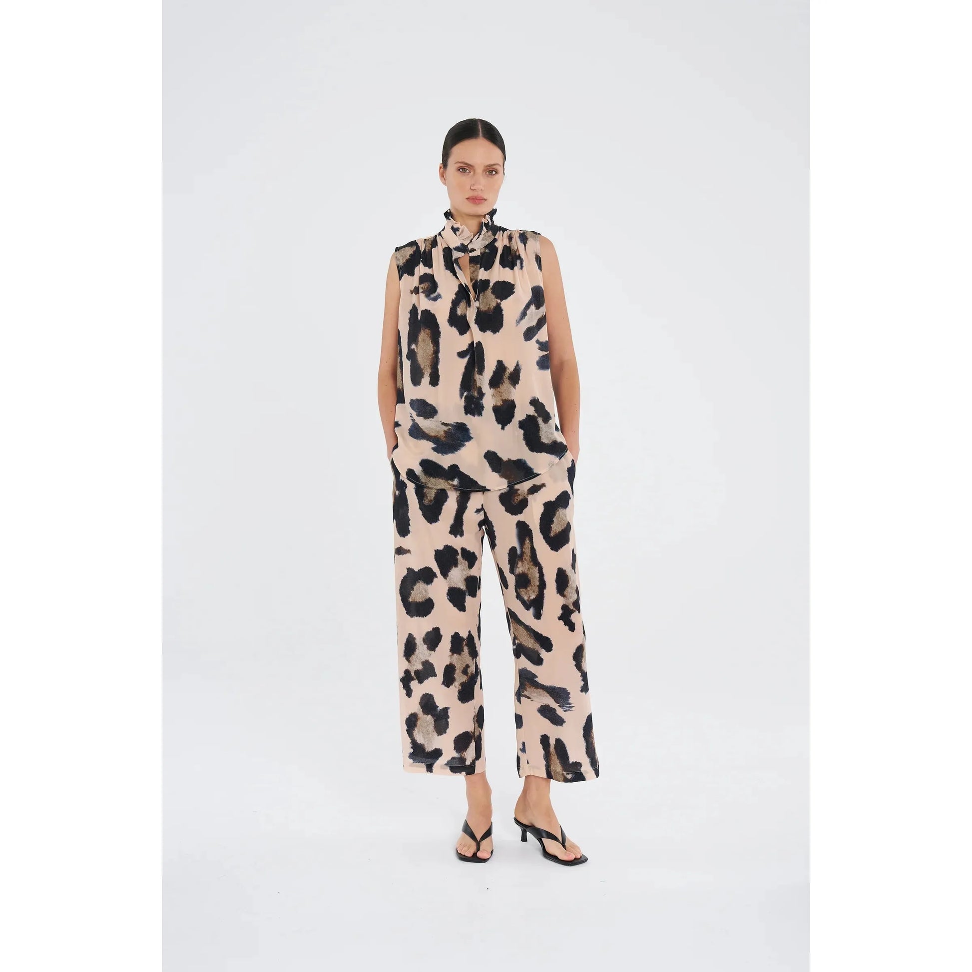 Mela Purdie Frill Neck Tank - Blurr Silk  Mela Purdie Pisces Boutique