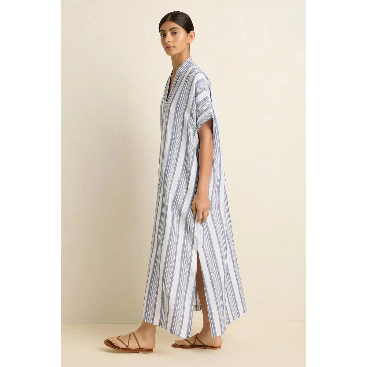 Villu Pool Boy Kaftan - White / Navy Stripe