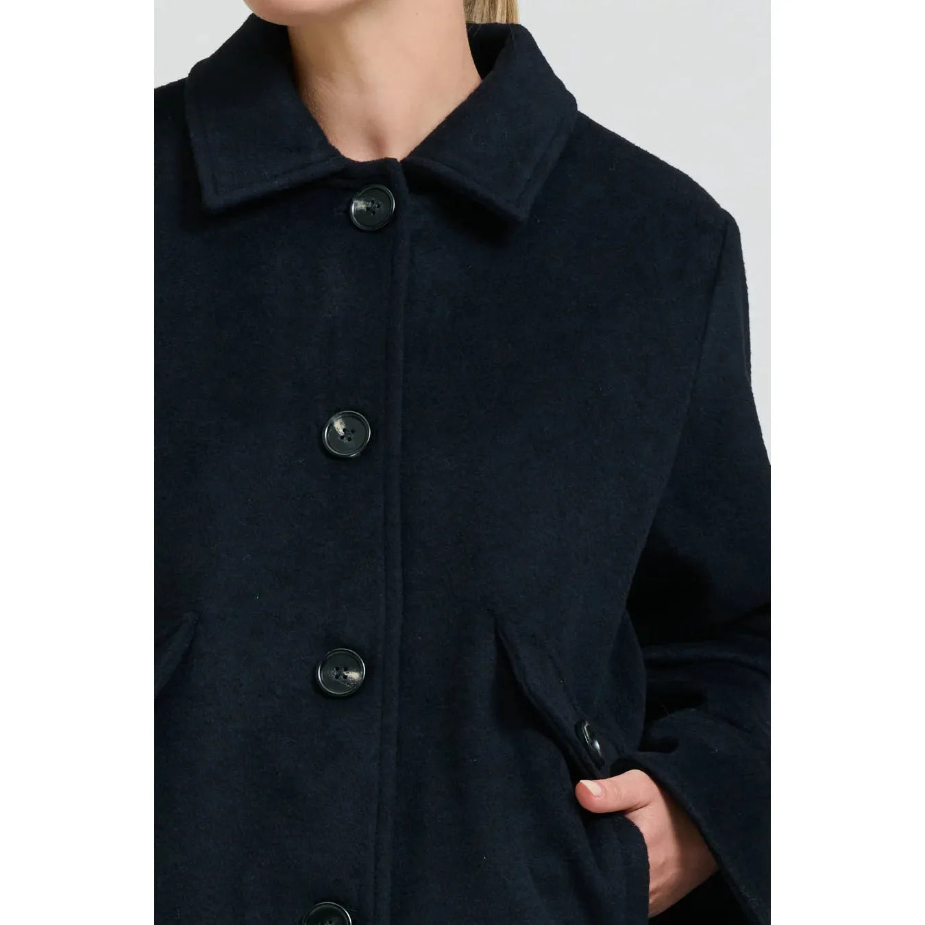 Shirty Selina Swing Coat - Navy  Shirty Pisces Boutique