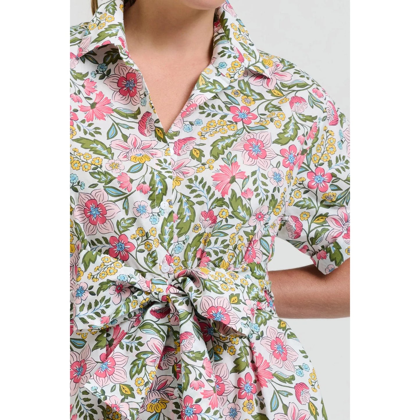 Shirty The Lucy Dress - Passion Flower - White  Shirty Pisces Boutique