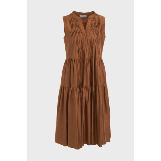 Devotion Twins Makrys Gialos Dress Midi - Camel