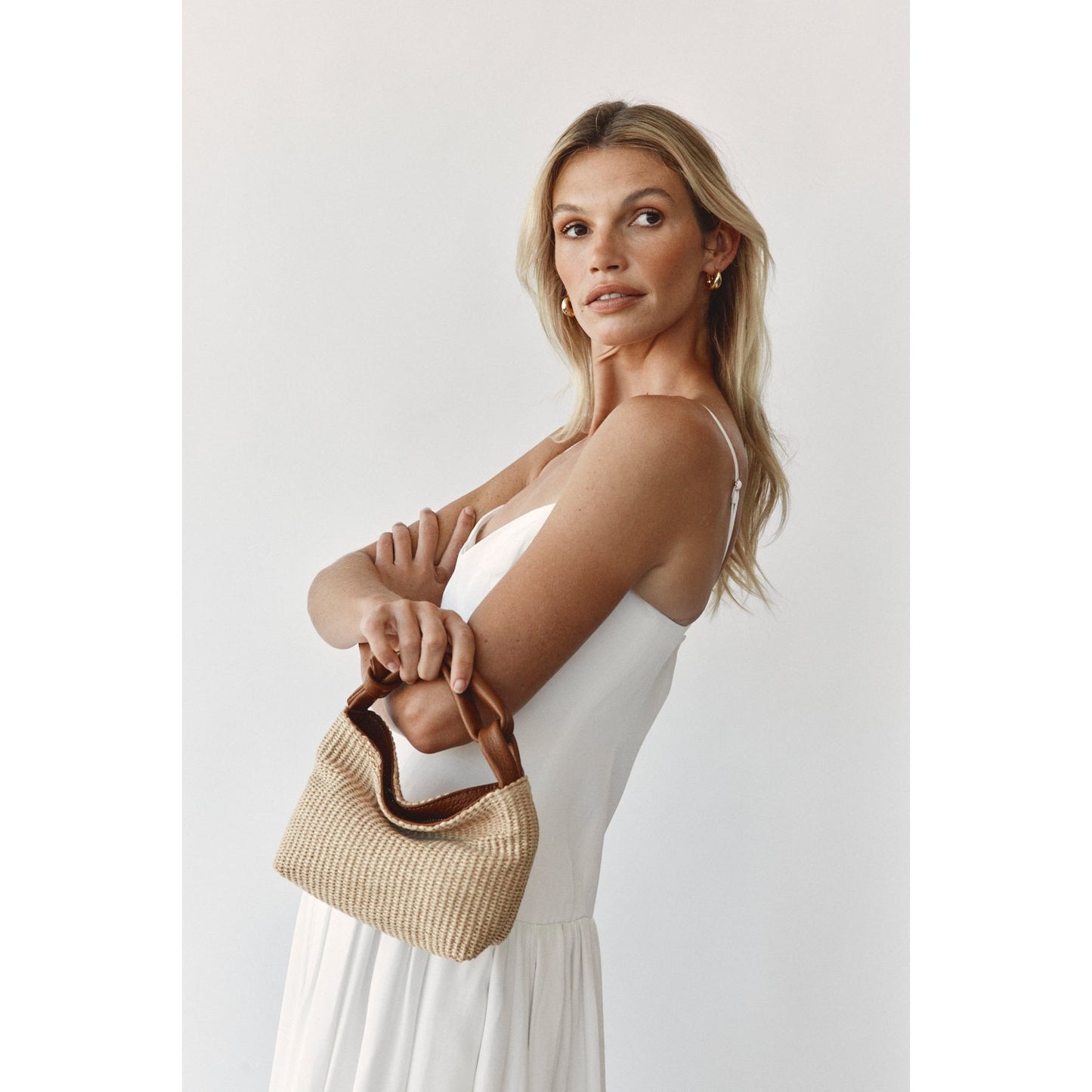 Vestirsi Jess Raffia Pouch - Tan