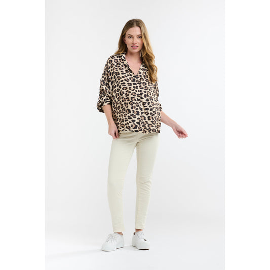 Italian Star Monroe Batwing Shirt - Leopard Print