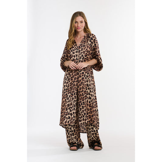 Italian Star The Hills Button Through Dress - Leopard Print