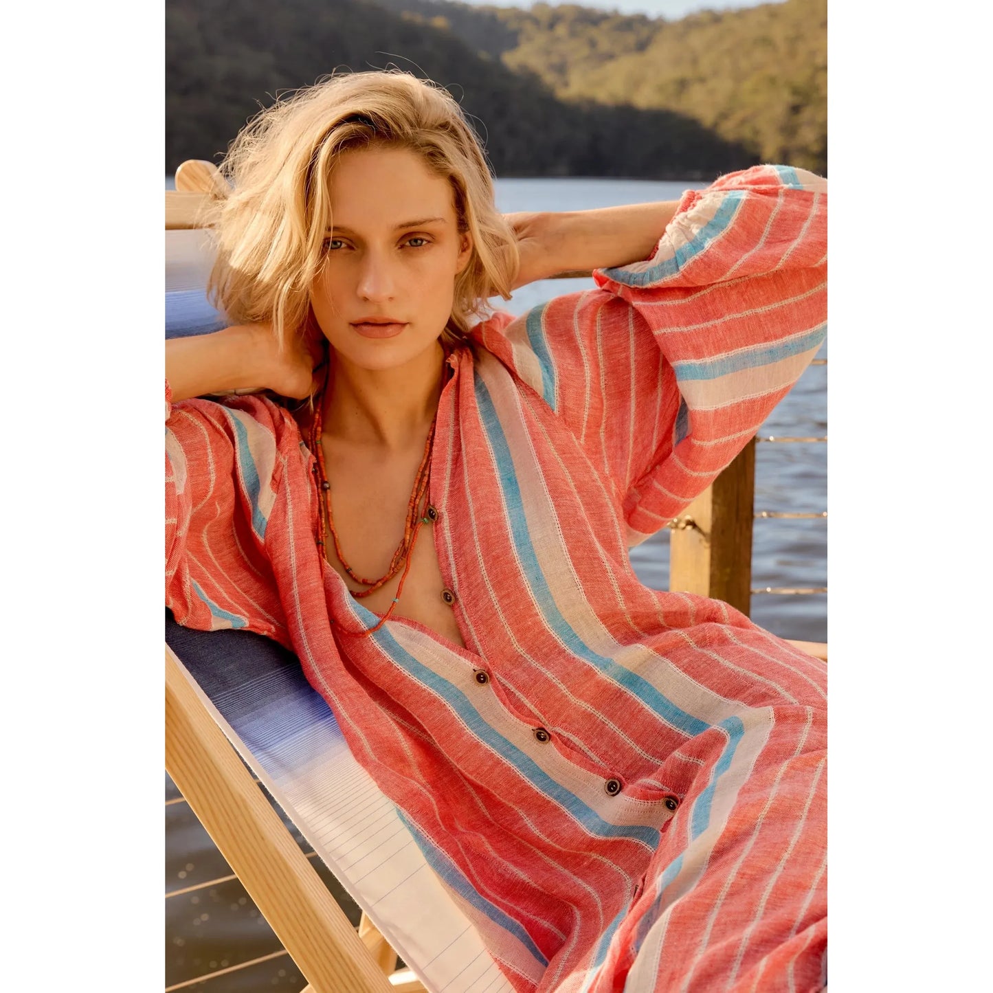 Estilo Emporio El Manto Stripe Dress - Poppy Red Stripe