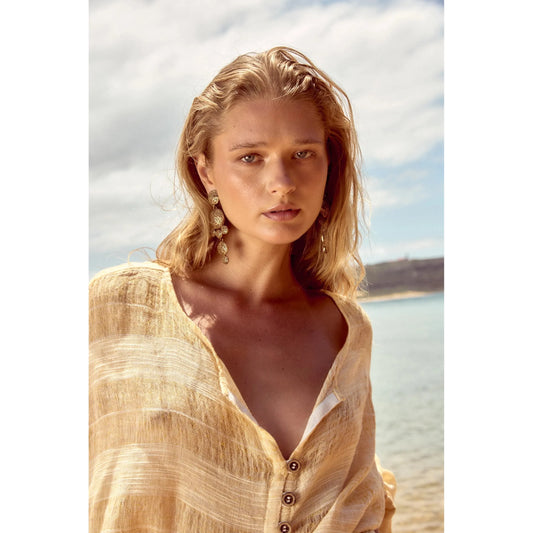 Estilo Posy Shirt - Tela Atena Yellow