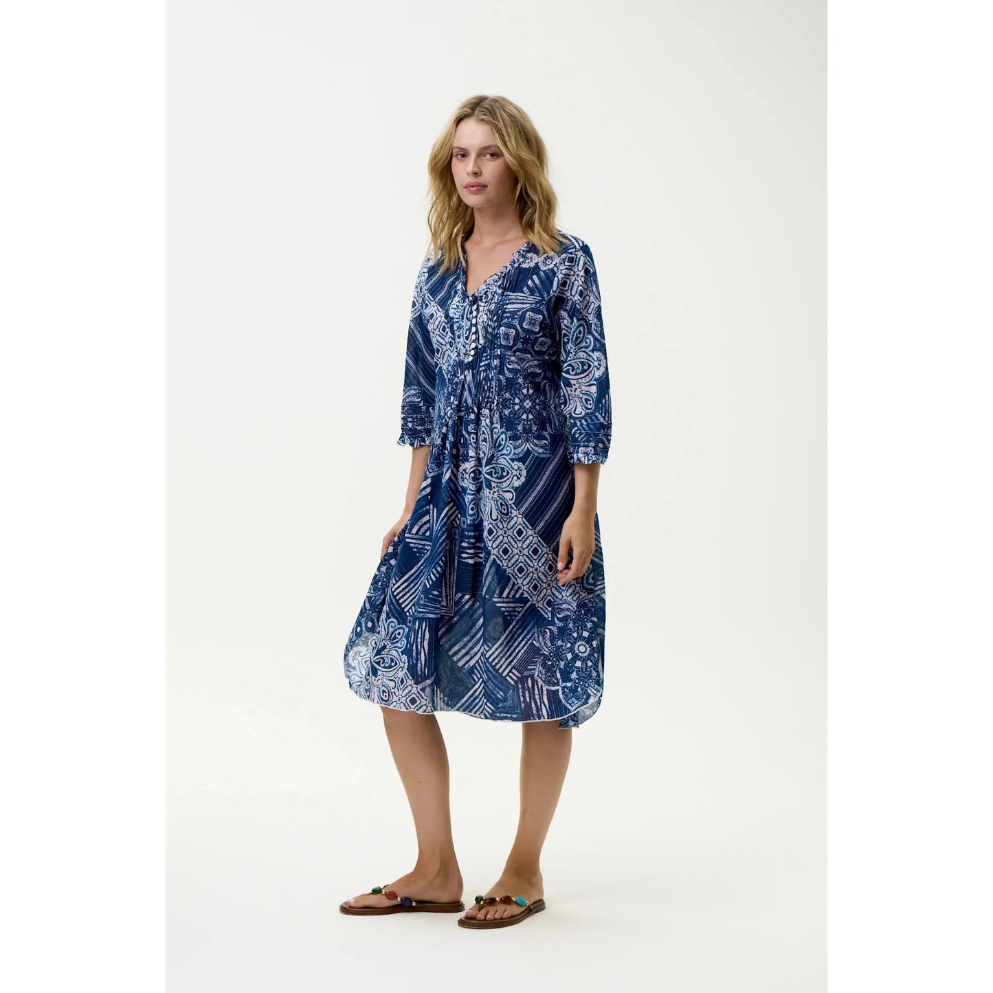 One Season Middy Poppy-Mandala-Cotton-Navy