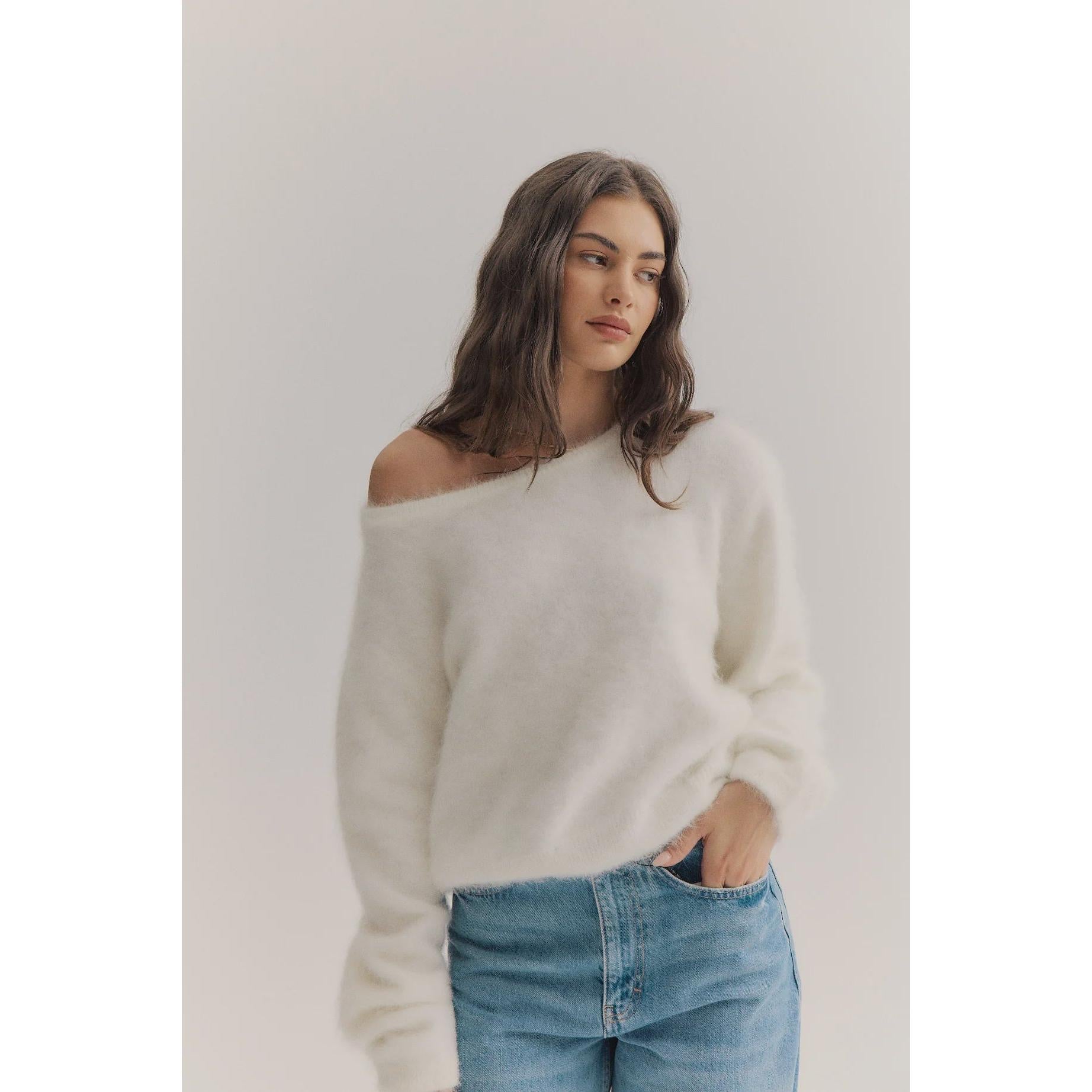 World of Nomads Stella Cashmere Boat Neck Knit - Snow  World Of Nomads Pisces Boutique