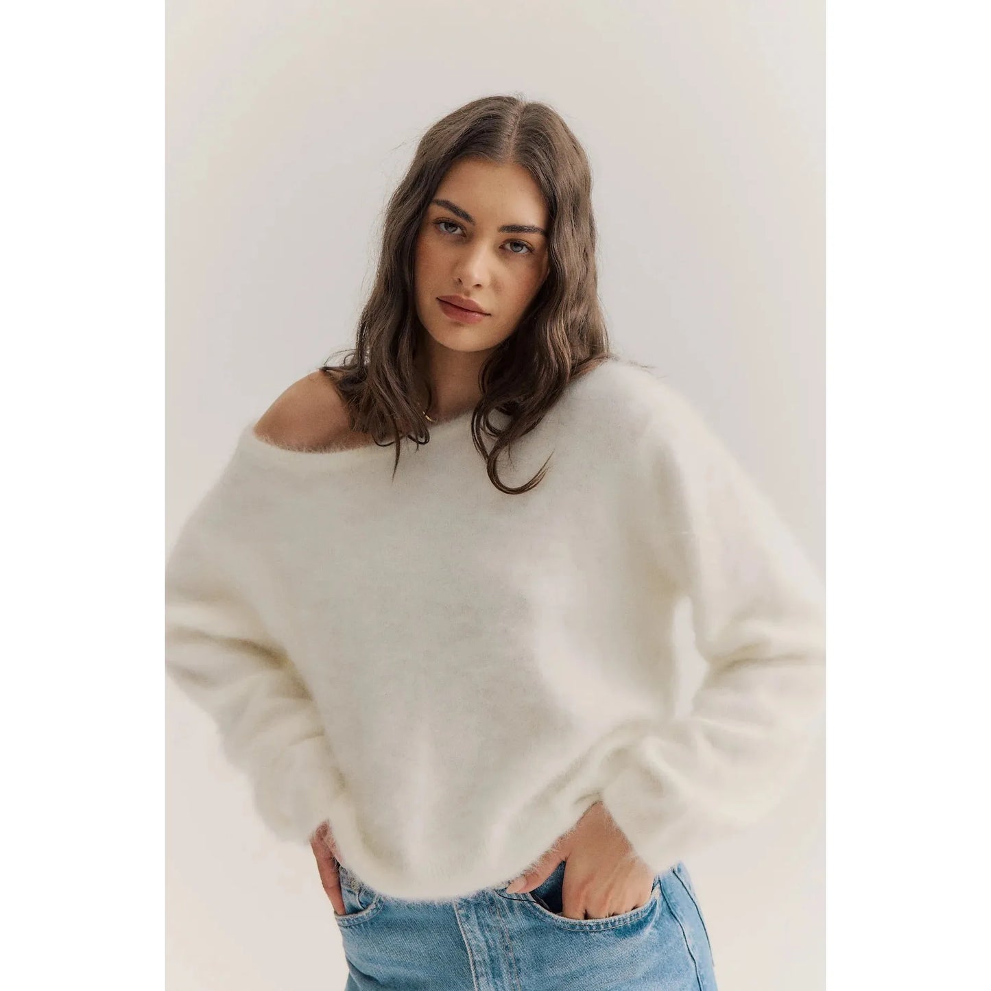 World of Nomads Stella Cashmere Boat Neck Knit - Snow  World Of Nomads Pisces Boutique