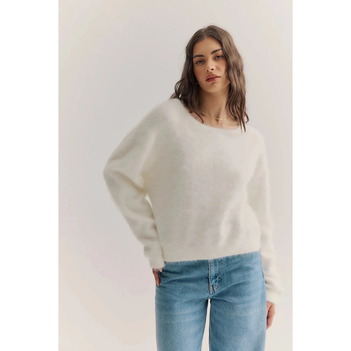 World of Nomads Stella Cashmere Boat Neck Knit - Snow  World Of Nomads Pisces Boutique