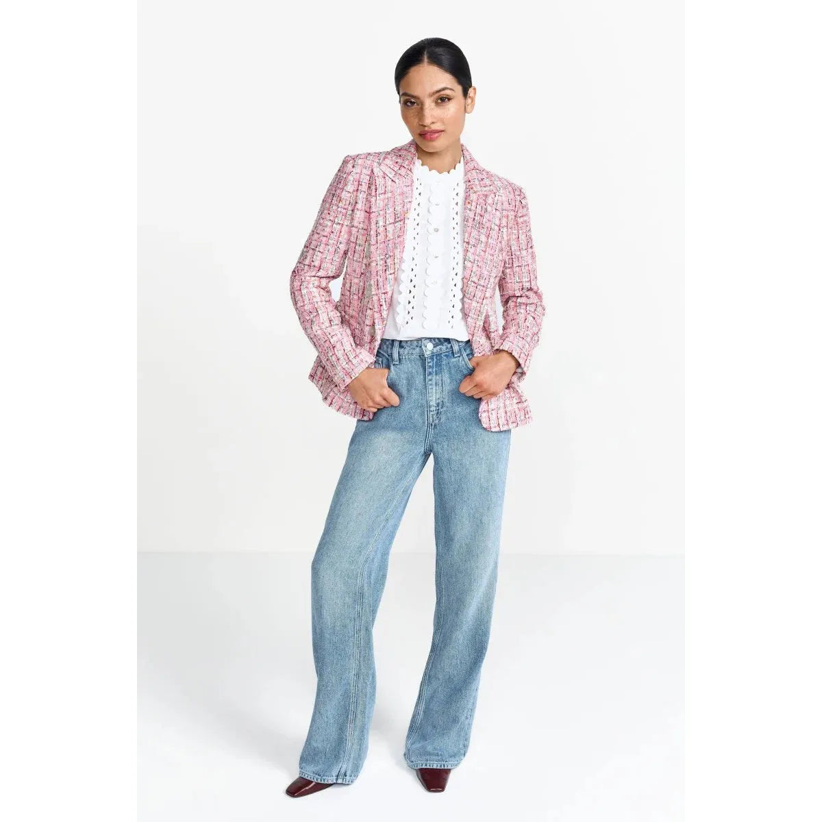 Rich & Royal Boucle Jacket - Bubblegum Pink