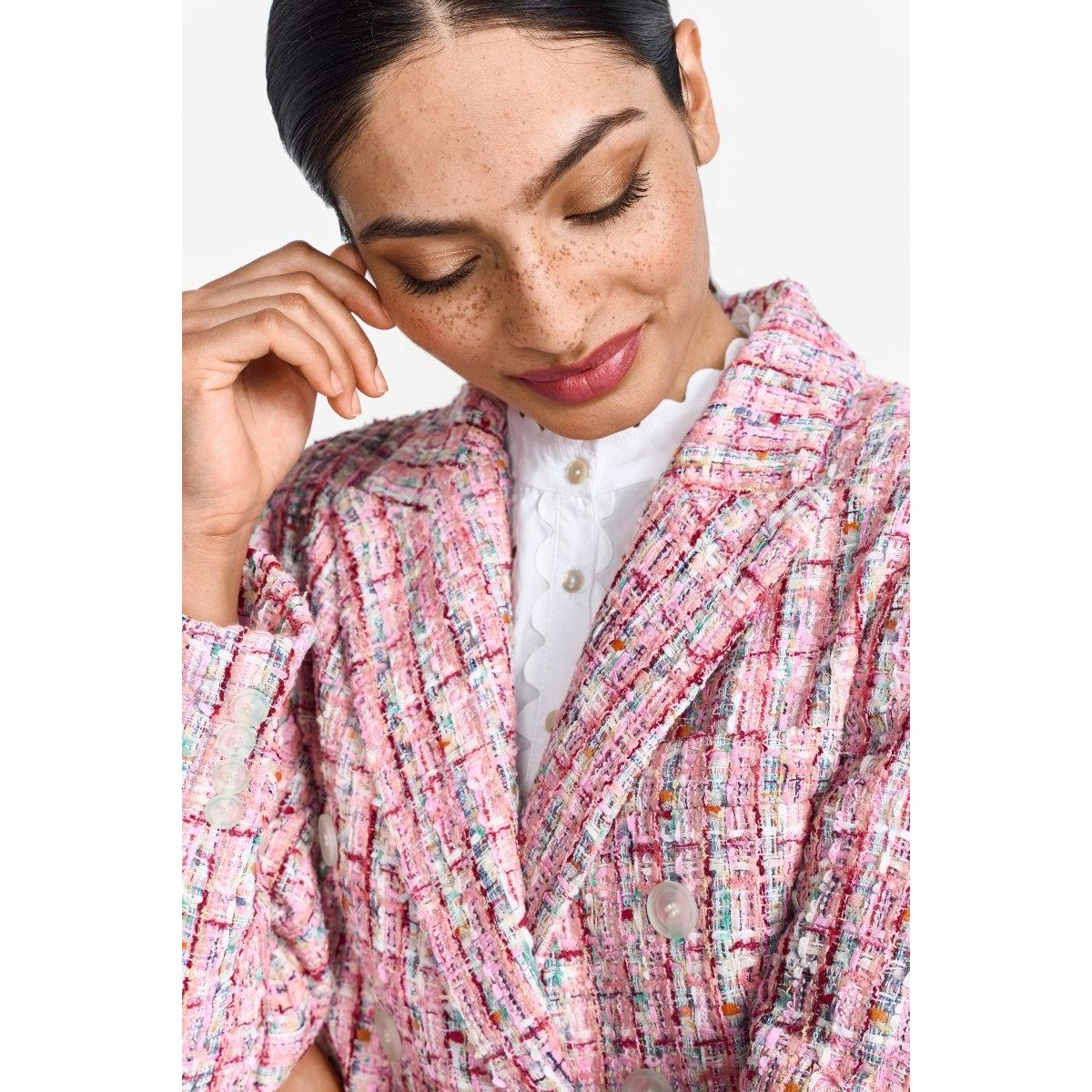 Rich & Royal Boucle Jacket - Bubblegum Pink