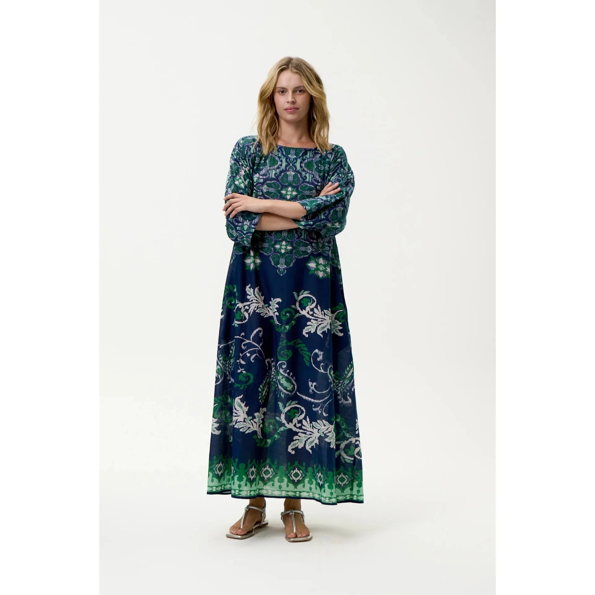 One Season Jackie Print-Isola-Sushi Voile-Navy/Green  One Season Pisces Boutique