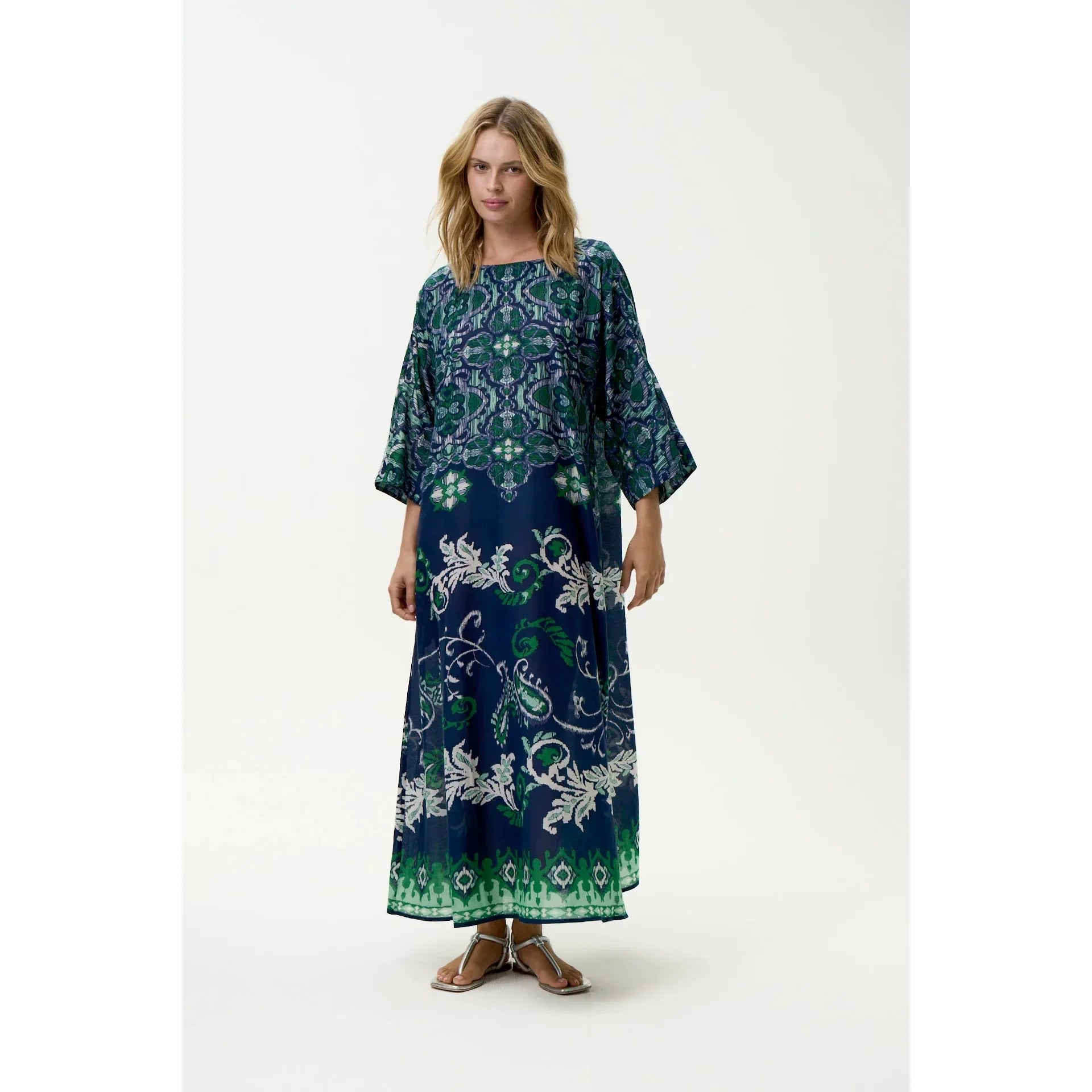One Season Jackie Print-Isola-Sushi Voile-Navy/Green  One Season Pisces Boutique