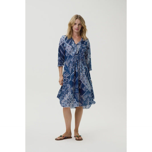 One Season Middy Poppy-Mandala-Cotton-Navy