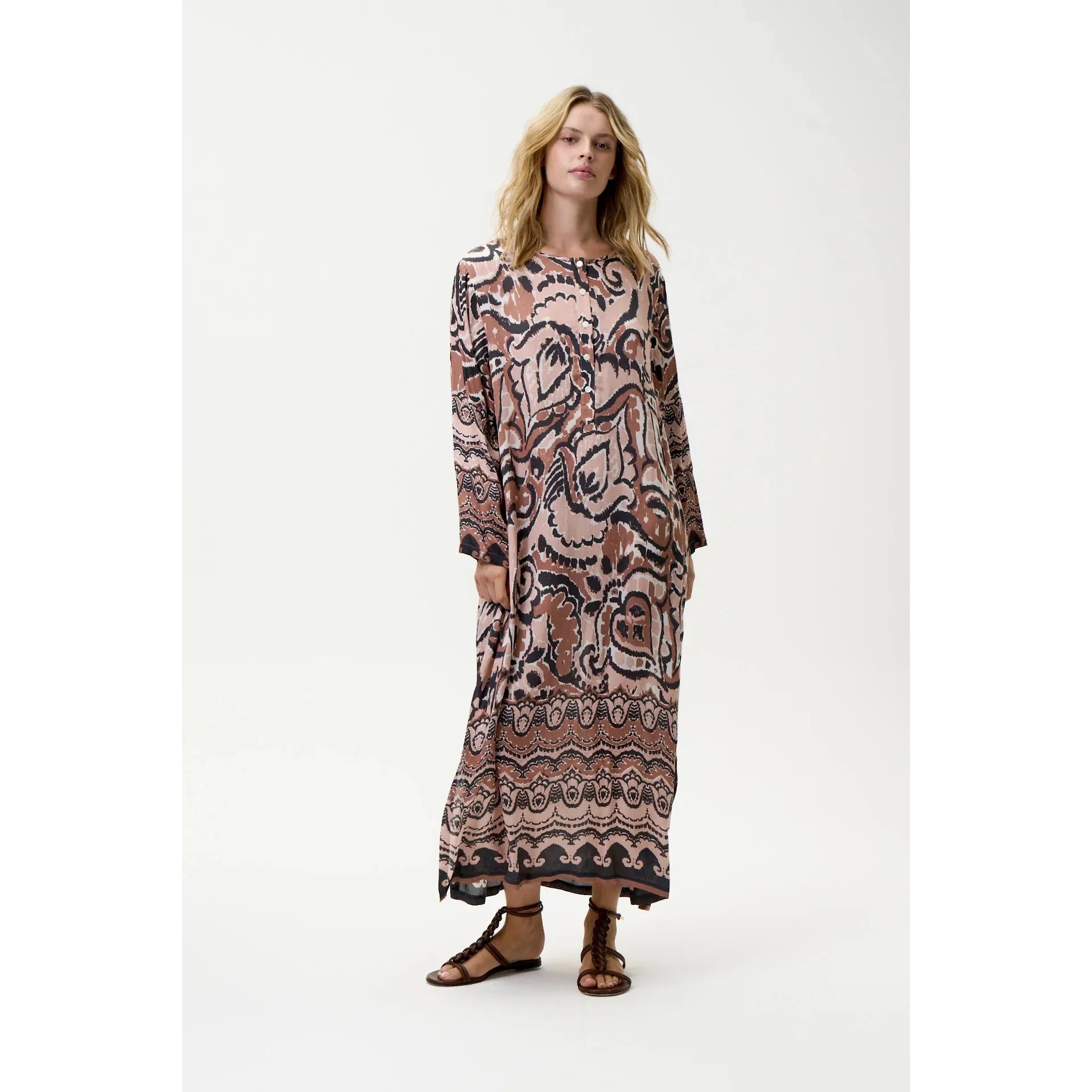 One Season Llew Maxi-Valencia-Cupro-Mocha  One Season Pisces Boutique