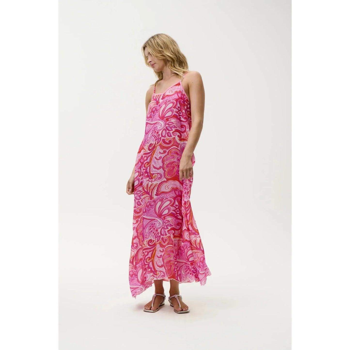 One Season - Antoinette Slip - Merida - Viscose - Pink Swirl  One Season Pisces Boutique