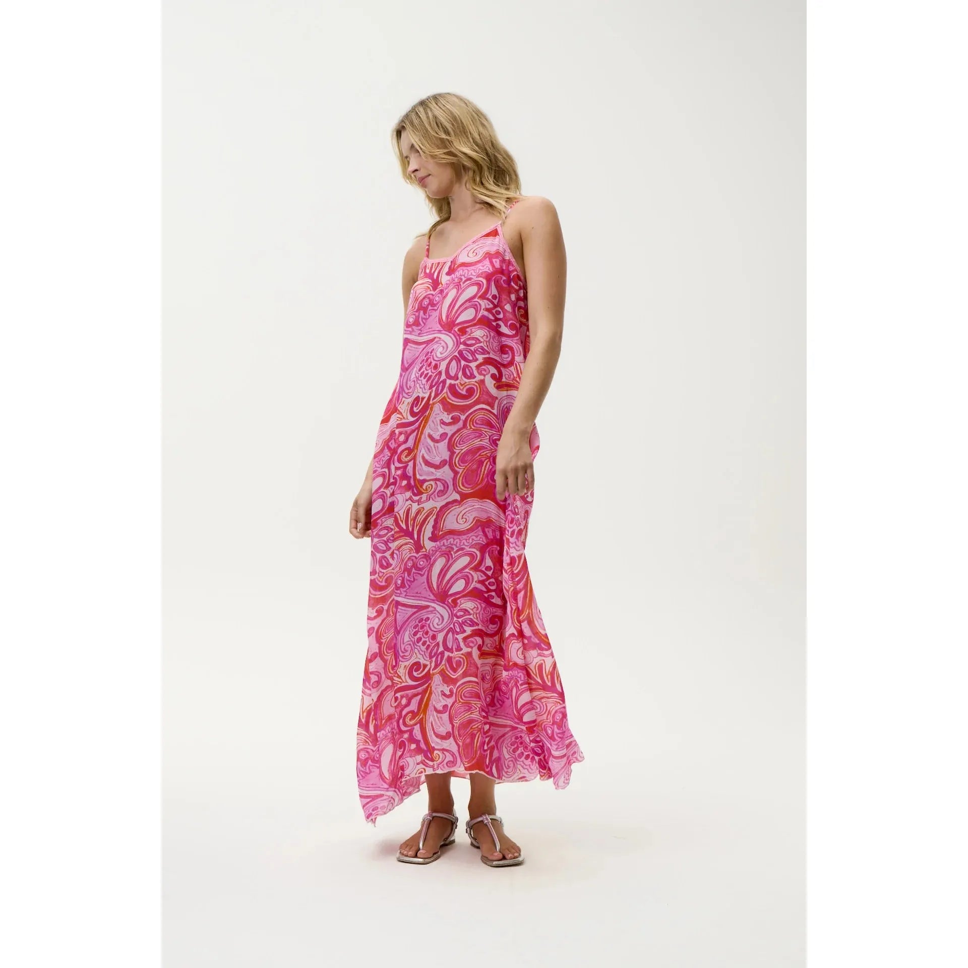 One Season - Antoinette Slip - Merida - Viscose - Pink Swirl  One Season Pisces Boutique