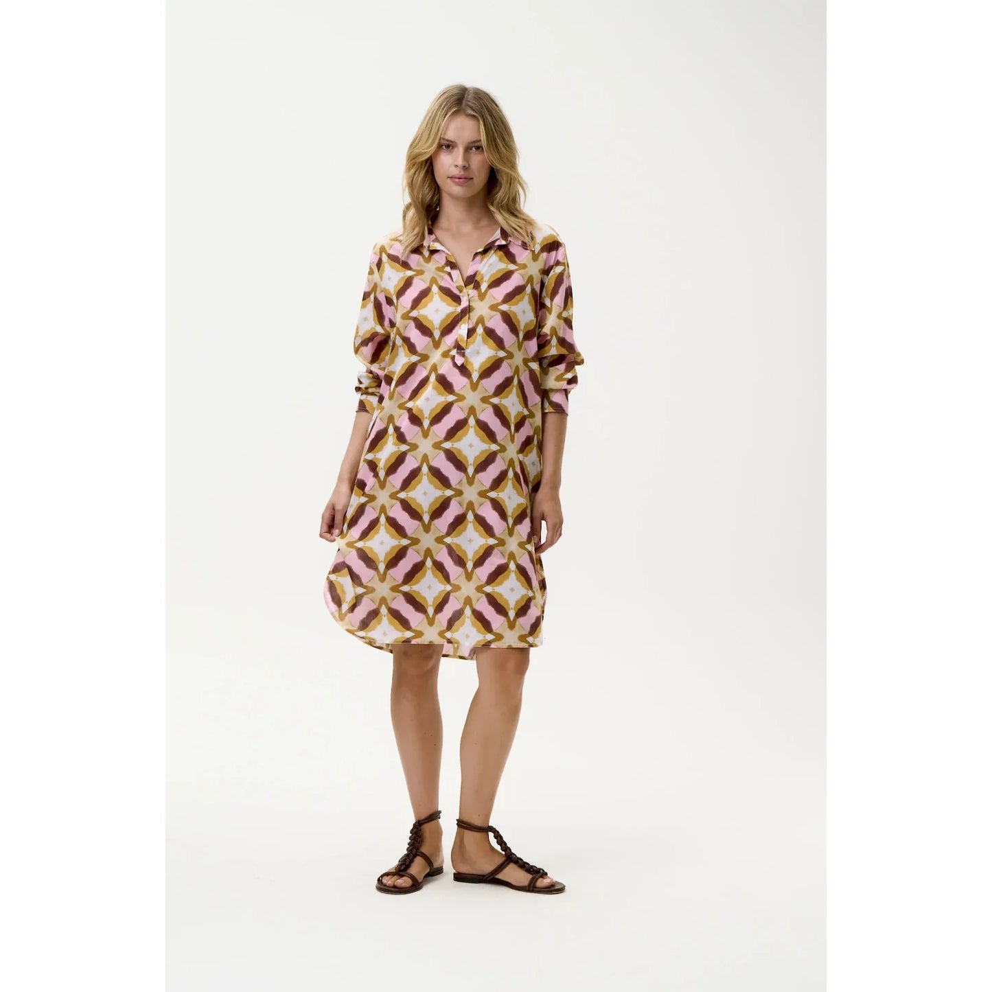 One Season Middy Gilli - Tobago - Cotton - Pink Ikat