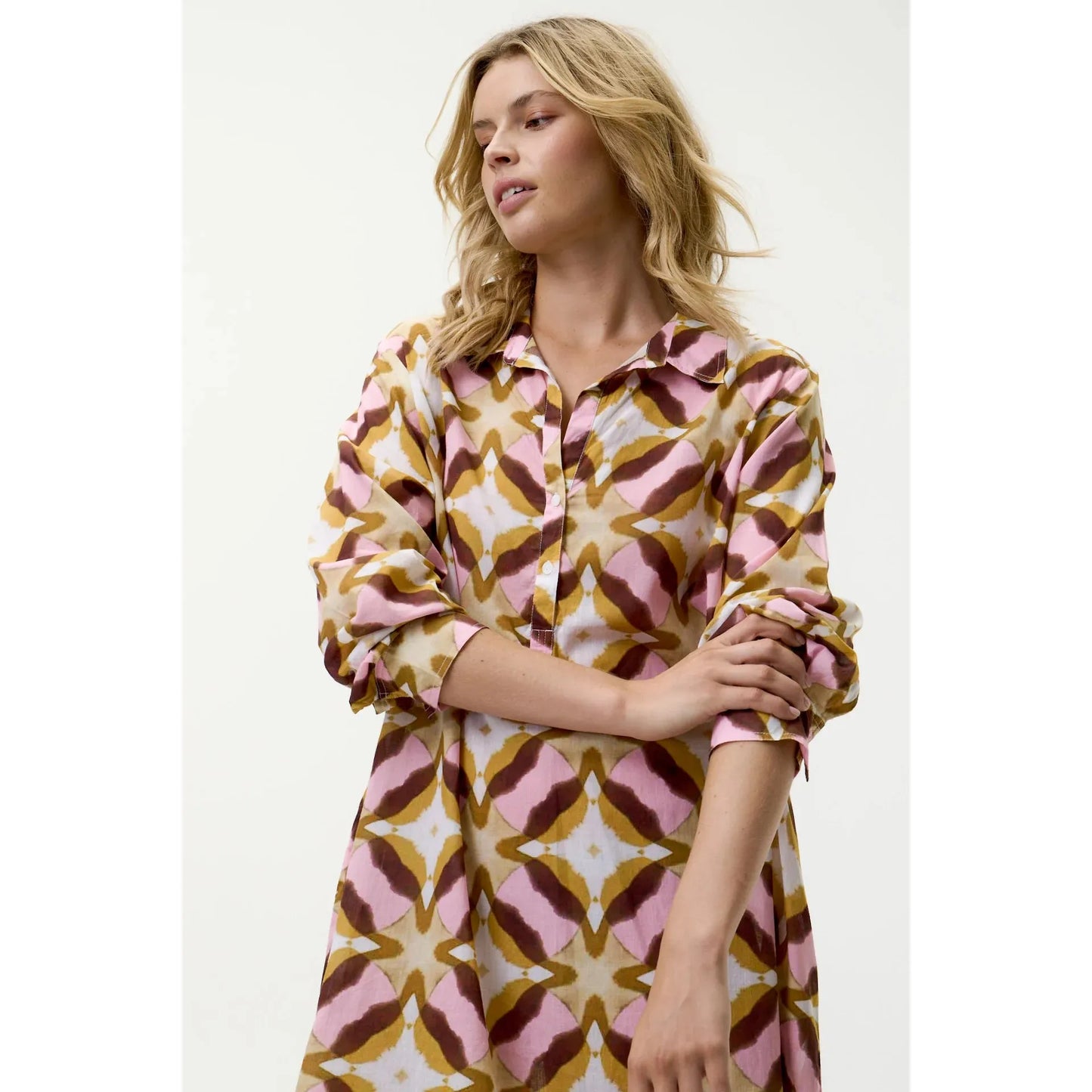 One Season Middy Gilli - Tobago - Cotton - Pink Ikat