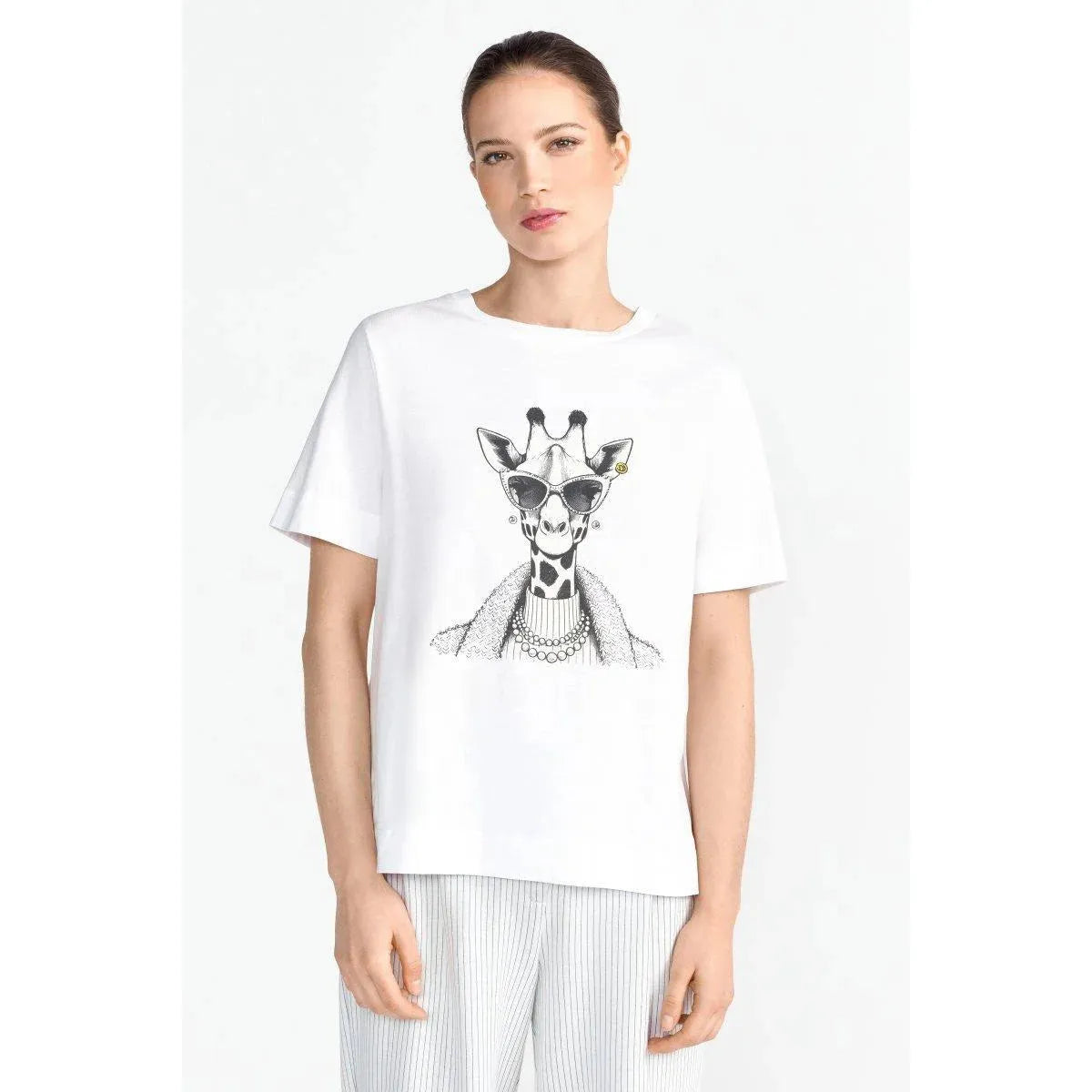 Rich & Royal White Giraffe Tee  Rich & Royal Pisces Boutique